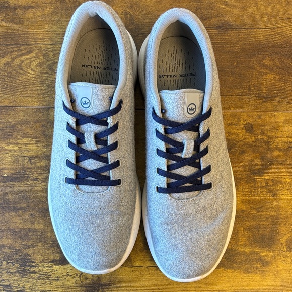 Peter Millar Light Gray Sneakers with Navy Accents - Picture 3 of 8